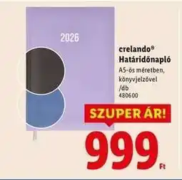 Lidl crelando Határidőnapló ajánlat