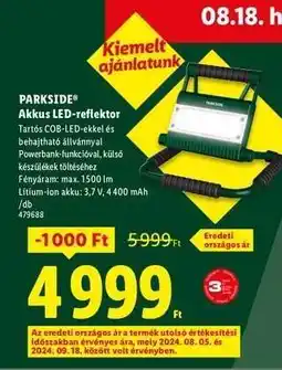 Lidl PARKSIDE Akkus LED-reflektor ajánlat