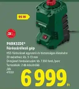 Lidl PARKSIDE Fúrószárélező gép ajánlat