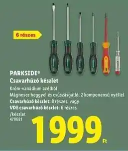 Lidl PARKSIDE Csavarhúzó készlet ajánlat