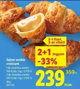 Lidl Sajtos-sonkás croissant ajánlat