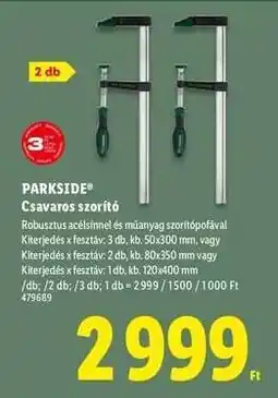 Lidl PARKSIDE Csavaros szorító ajánlat