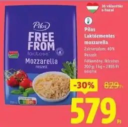 Lidl Pilos Laktózmentes mozzarella ajánlat