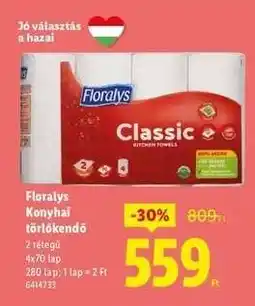 Lidl FLORALYS Konyhai törlőkendő ajánlat