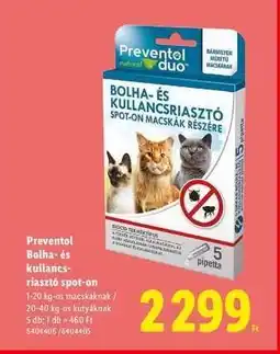 Lidl PREVENTOL Bolha- és kullancsriasztó spot-on ajánlat