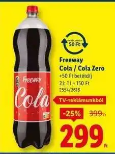 Lidl FREEWAY Cola / Cola Zero ajánlat