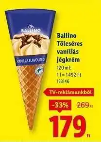 Lidl BALLINO Tölcséres vaníliás jégkrém ajánlat