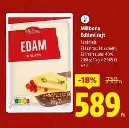 Lidl MILBONA Edámi sajt ajánlat