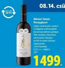 Lidl Günzer Tamás Portugieser ajánlat