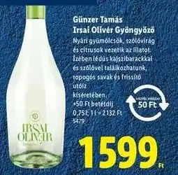Lidl Günzer Tamás Irsai Olivér Gyöngyöző ajánlat