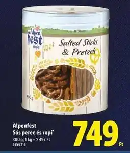 Lidl Alpenfest Sós perec és ropi ajánlat