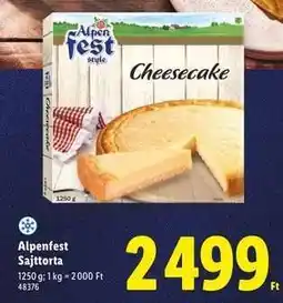 Lidl Alpenfest Sajttorta ajánlat