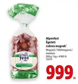 Lidl Alpenfest Égetett cukros magvak ajánlat
