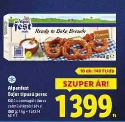 Lidl ALPENFEST Bajor típusú perec ajánlat