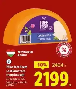 Lidl PILOS FREE FROM Laktózmentes trappista sajt ajánlat