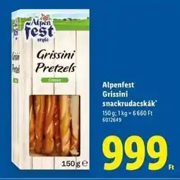 Lidl Alpenfest Grissini snackrudacskák ajánlat