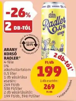 PENNY ARANY KORSÓ RADLER ajánlat