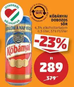 PENNY Kőbányai Dobozos Sör ajánlat