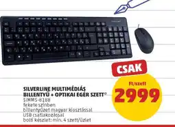 PENNY SILVERLINE MULTIMÉDIÁS BILLENTYŰ + OPTIKAI EGÉR SZETT ajánlat
