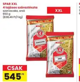 Interspar SPAR XXL 4 tojásos száraztészta ajánlat