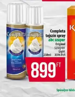 Coop Completa tejszín spray ajánlat
