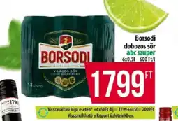 Coop Borsodi dobozos sör ajánlat