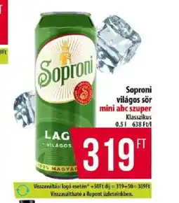 Coop Soproni világos sör ajánlat