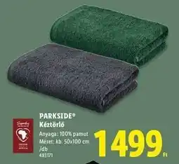 Lidl PARKSIDE Kéztörlő ajánlat