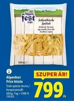Lidl ALPENFEST Friss tészta ajánlat
