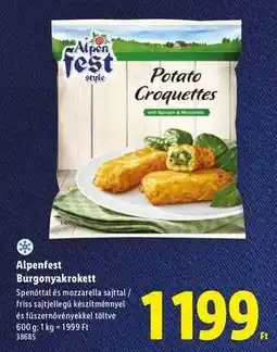 Lidl Alpenfest Burgonyakrokett ajánlat