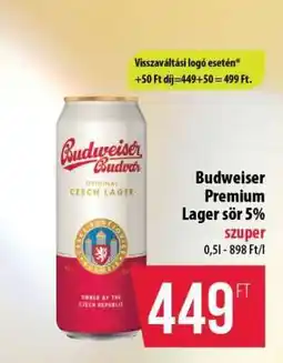 Coop Budweiser Premium Lager sör 5% ajánlat