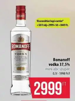 Coop Romanoff vodka 37,5% ajánlat