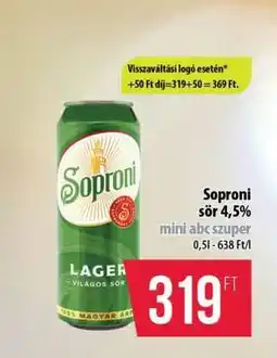 Coop Soproni sör 4,5% ajánlat