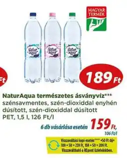 Coop NaturAqua természetes ásványvíz ajánlat