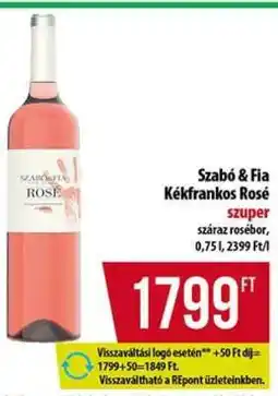Coop Szabó & Fia Kékfrankos Rosé ajánlat