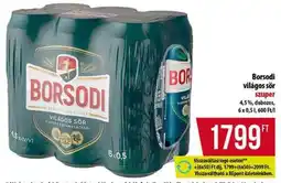 Coop BORSODI Világos sör ajánlat