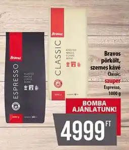 Coop Bravos pörkölt szemes kávé ajánlat