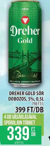 Coop Dreher Gold sör dobozos ajánlat
