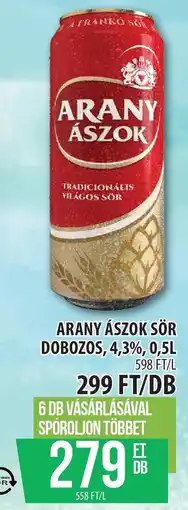Coop Arany ászok sör dobozos ajánlat