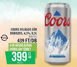 Coop Coors Világos sör dobozos ajánlat