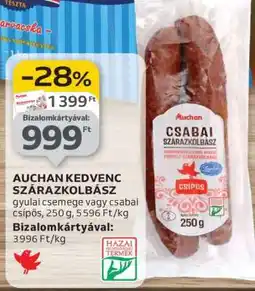 Auchan Auchan Kedvenc Szárazkolbász ajánlat