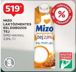 Auchan Mizo Laktózmentes ESL Dobozos Tej ajánlat
