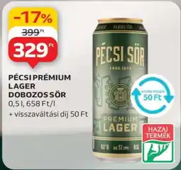 Auchan Pécsi Prémium Lager Dobozos Sör ajánlat
