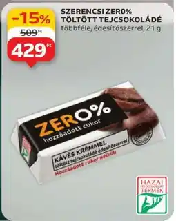 Auchan SZERENCSI ZERO% TÖLTÖTT TEJCSOKOLÁDÉ ajánlat