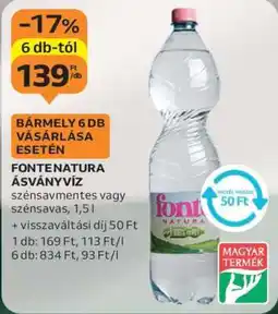 Auchan FONTENATURA ÁSVÁNYVÍZ ajánlat