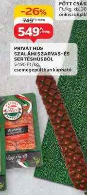 Auchan PRIVÁT HÚS SZALÁMI SZARVAS- ÉS SERTÉSHÚSBÓL ajánlat