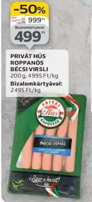 Auchan PRIVÁT HÚS ROPPANÓS BÉCSI VIRSLI ajánlat