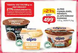 Auchan Alpro csokoládés, növényi alapú kókusz pudding ajánlat