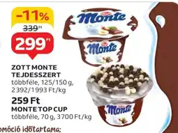Auchan Zott Monte Tejdesszert ajánlat