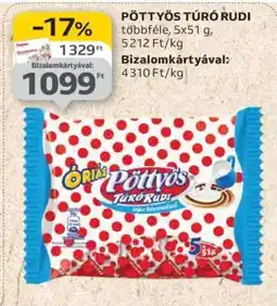 Auchan PÖTTYÖS Túró Rudi ajánlat
